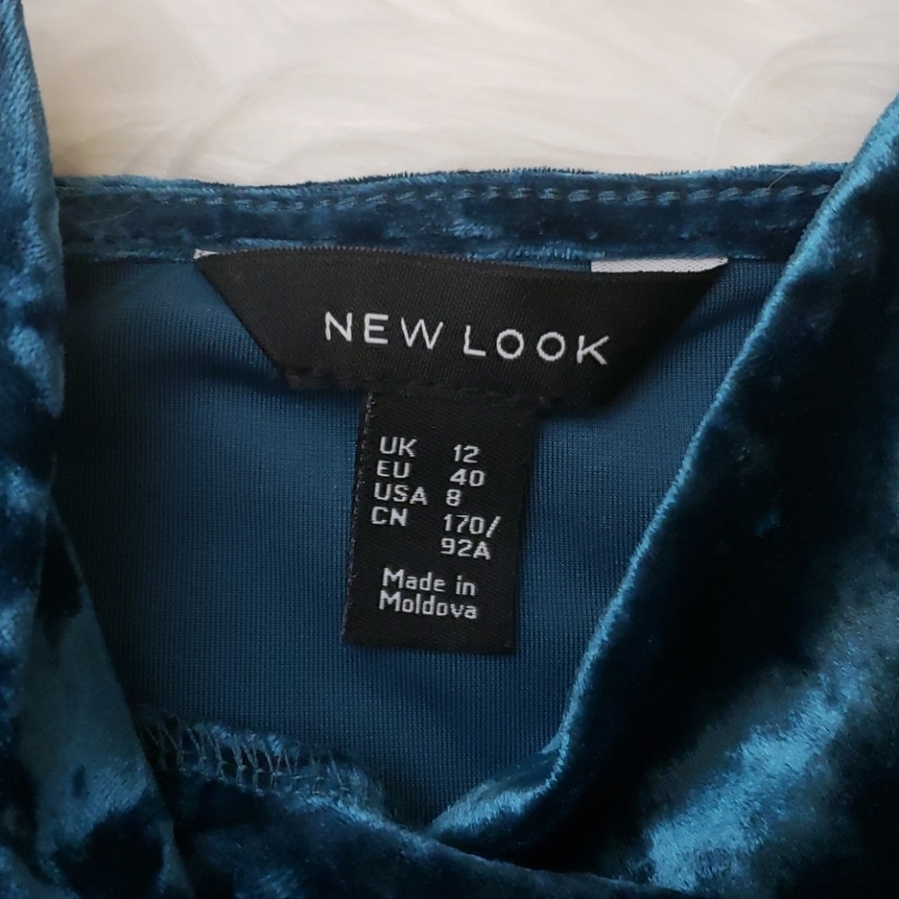 New Look Velvet Faux Wrap Dress Sz 8 Strappy Party Holiday Sexy - Picture 6 of 14